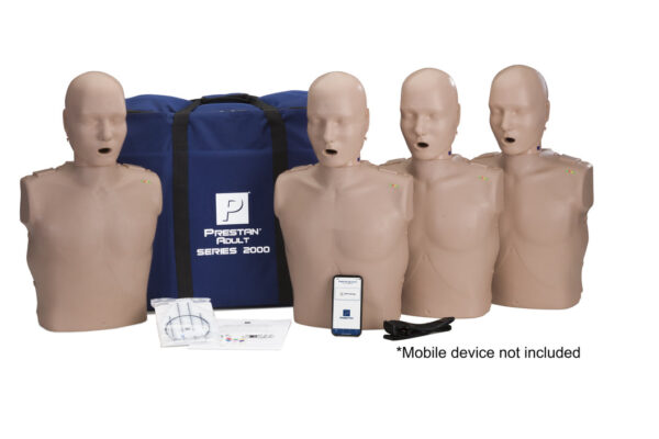 Manequim de RCP  Prestan Professional Adult Series 2000 com Feedback Avançado de RCP, Pacote com 4 (Pele Média) [SKU: PR00009M]