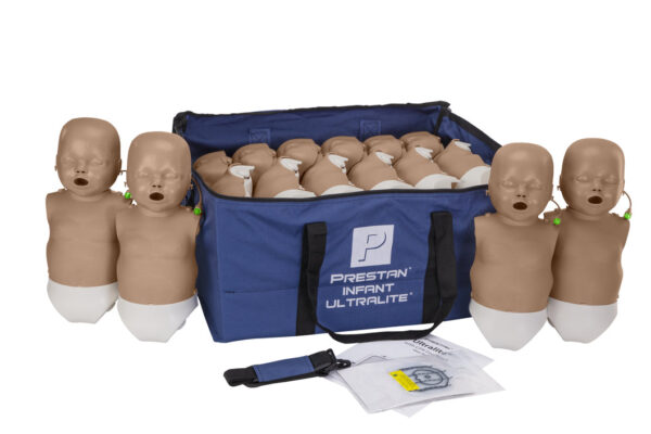 Manequim de RCP  Prestan Infant Ultralite com Feedback de RCP, Pacote com 12 (Pele Escura) [SKU: PR00024D]