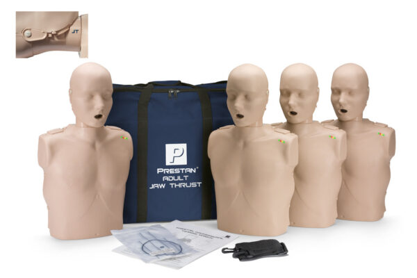 Manequim de RCP  Adulto Prestan Professional com Empurrão de Mandíbula e Feedback de RCP, Pacote com 4 (Pele Média) [SKU: PR00038M]