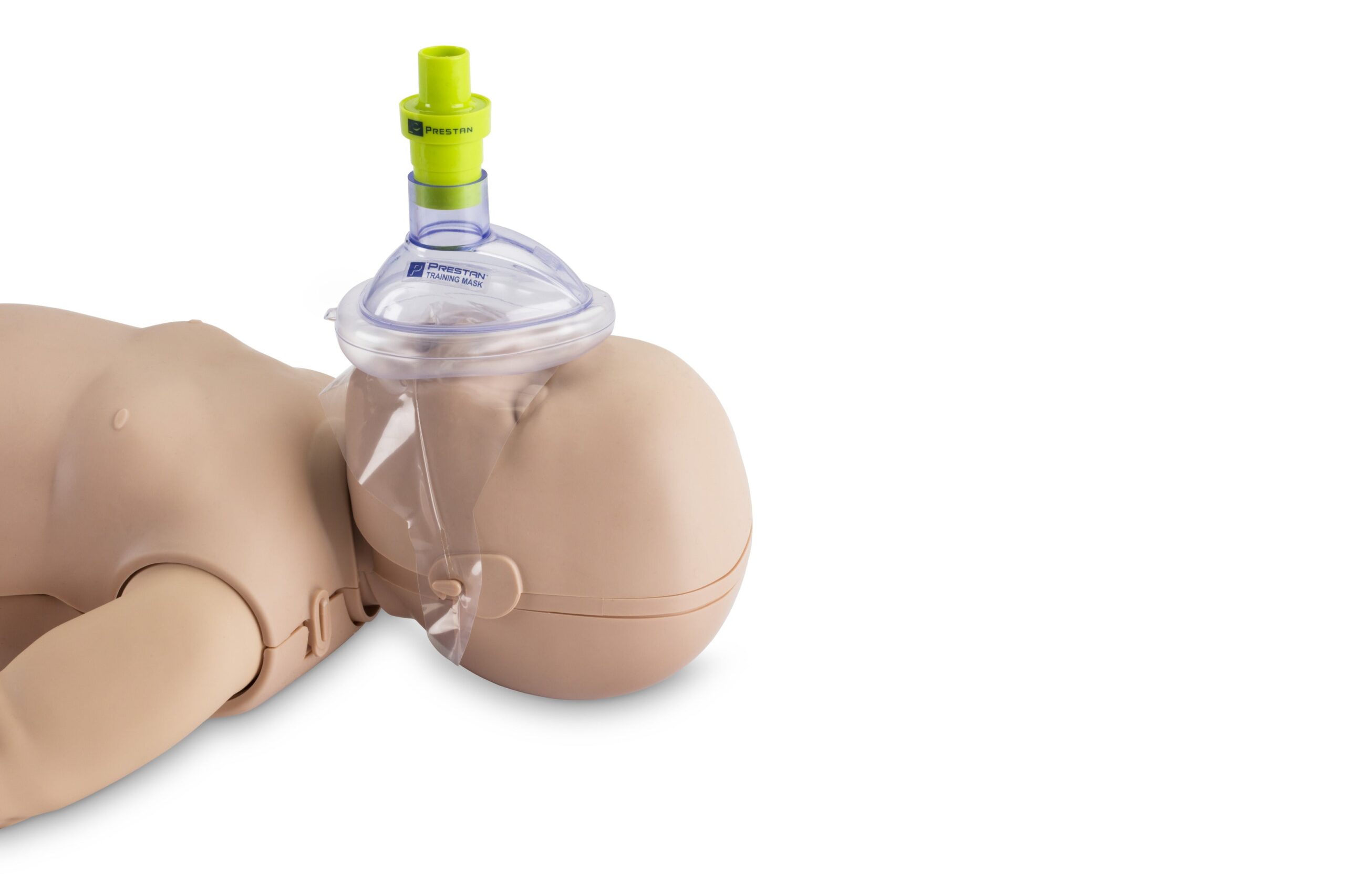 Máscara Facial de Treinamento em RCP Prestan com Adaptador de Resgate para Bebê, Pacote com 10 [SKU: PR00074]