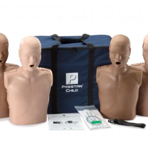 Kit de Diversidade de Mannequins Infantis Profissionais Prestan com Feedback de RCP, 4-Pacote (2 Pele Média & 2 Pele Escura) [SKU: PR00068]