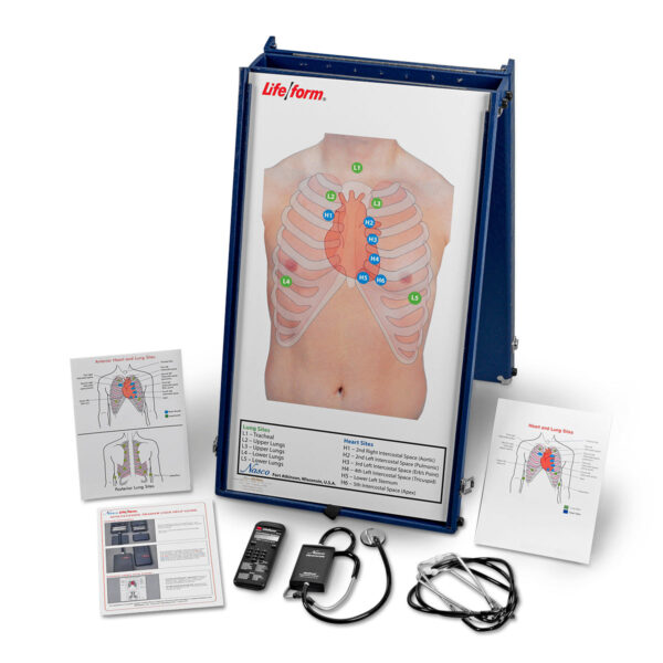 Placa prática de auscultação anterior Life/form® com estojo e SmartScope [SKU: LF01192]
