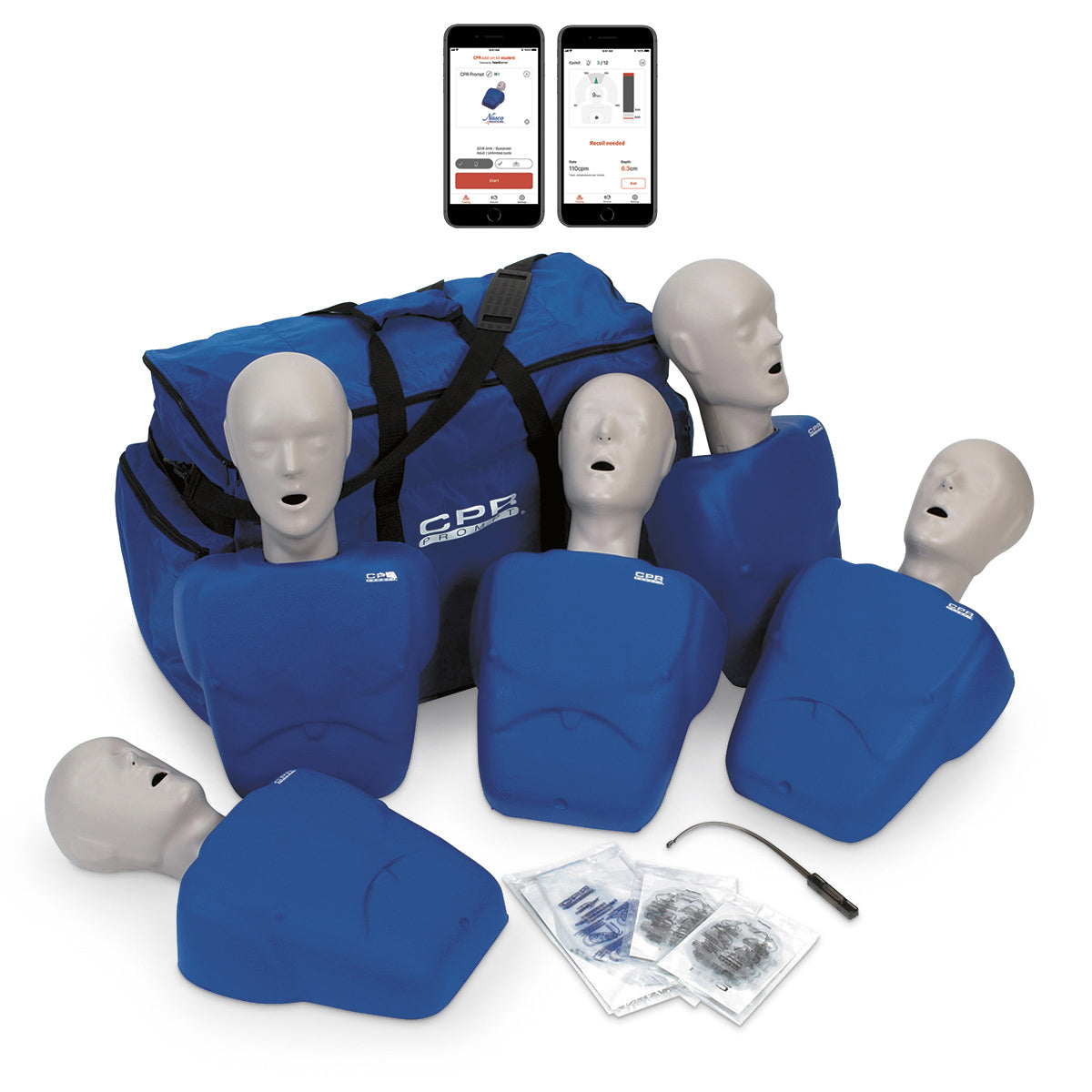 Pacote de 5 CPR Prompt® Plus desenvolvido por Heartisense® - Azul [SKU: LF06100 A]