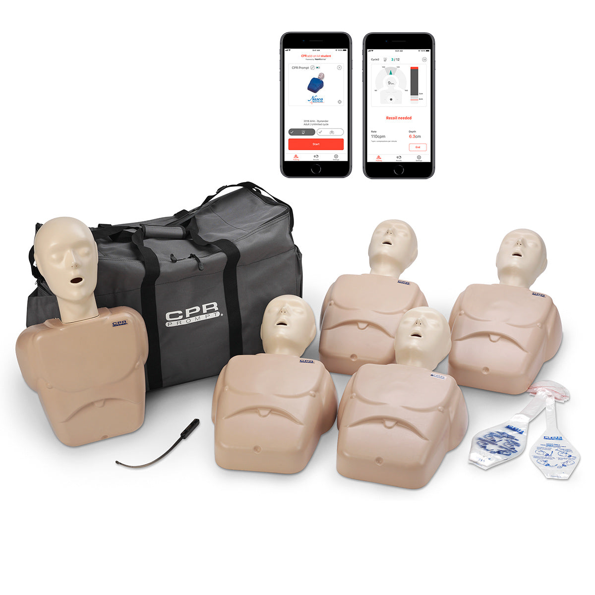Pacote de 5 CPR Prompt® Plus desenvolvido por Heartisense® - Tan [SKU: LF06102 A]
