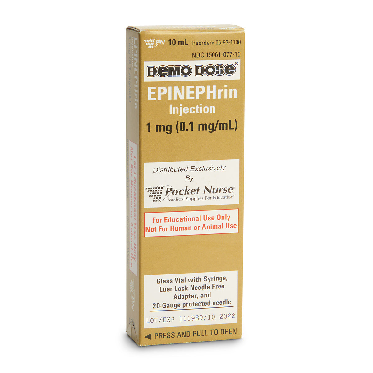Demo Dose® Medicamento de Emergência Simulado - Epinephrn - 10 ml