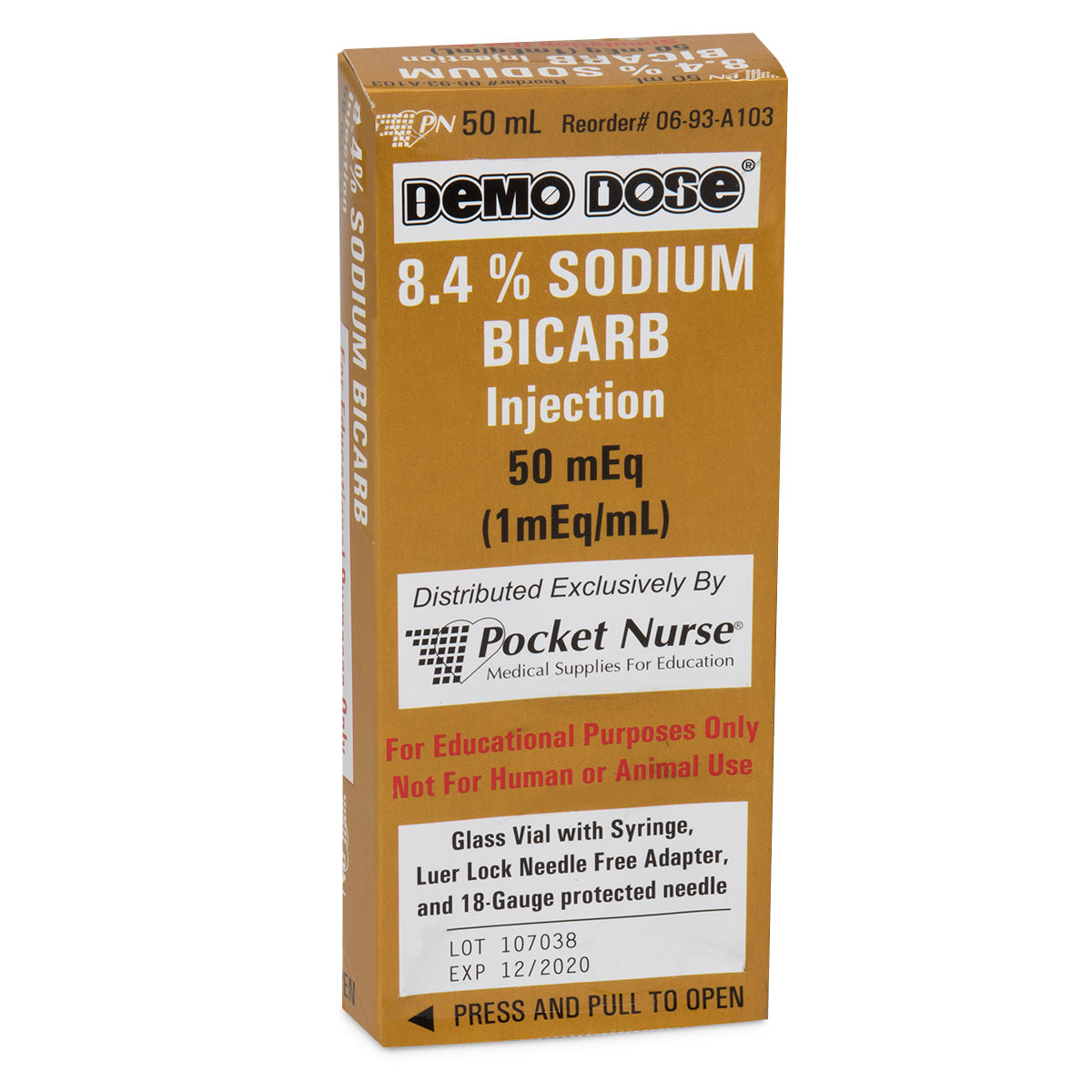 Demo Dose® Medicamento de Emergência Simulado - Bicarbe de Sódio - 50 ml