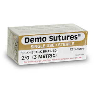 PN01241-main_0de4a939-95c6-401d-b2ef-ab5c0dead703 Suturas de demonstração – tamanho 2/0 com agulha de corte curva de 1/2 círculo (19 mm)