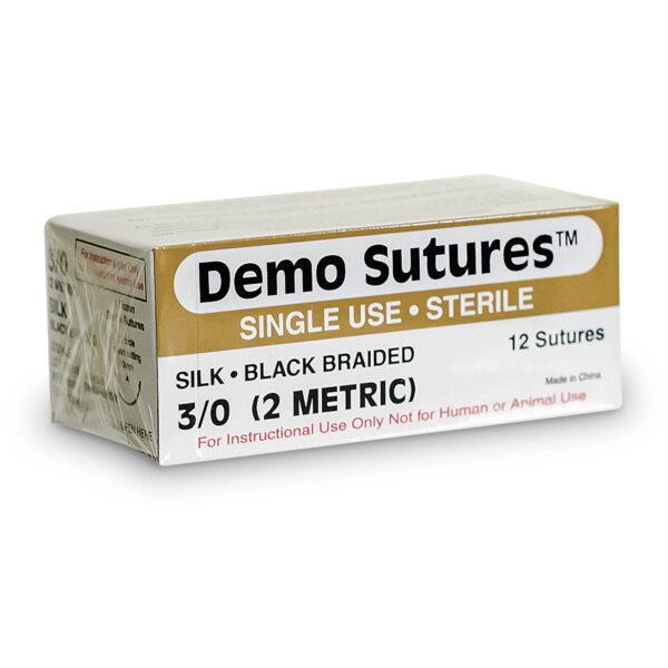 Suturas de demonstração – tamanho 3/0 com agulha de corte curva de 1/2 círculo (19 mm)