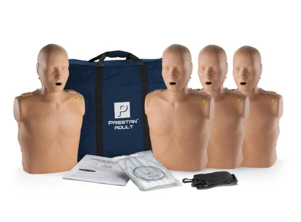 Manequim de RCP  Profissional Adulto Prestan com Feedback de RCP, Pacote com 4 (Pele Escura) [SKU: PR00010D]