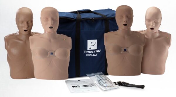 Manequim de RCP  Profissional Adulto Prestan com Feedback de RCP, Pacote com 4 (Pele Média) [SKU: PR00010M]
