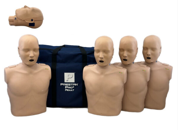 Maniquins de Treinamento de RCP para Adultos Prestan PRO+ 4-Pack Pele Média com Monitor de Taxa [SKU: PR00030M]