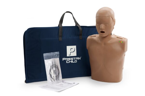 Manequim de RCP  Infantil Profissional Prestan com Feedback de RCP (Pele Escura) [SKU: PR00015D]