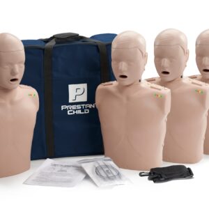 Manequim de RCP  Infantil Profissional Prestan com Feedback de RCP, Pacote com 4 (Pele Escura) [SKU: PR00036M]