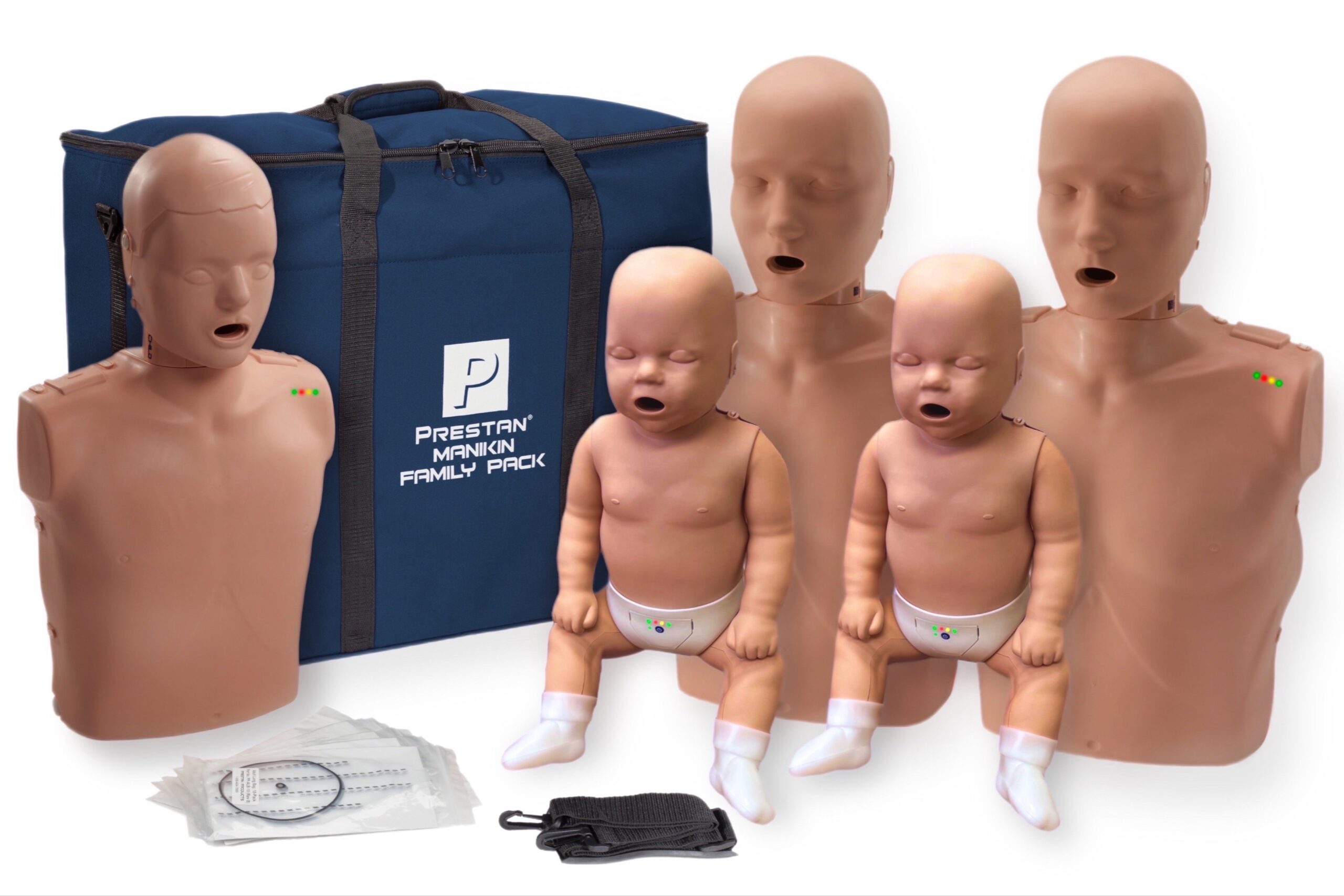 Conjunto de Manikin Profissional Prestan com Feedback de RCP (Pele Escura) [SKU: PR00017D]