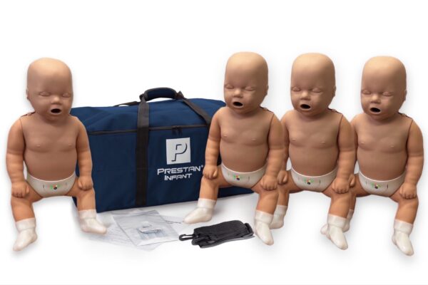 Manequim de RCP  Infantil Profissional Prestan com Feedback de RCP, Pacote com 4 (Pele Escura) [SKU: PR00022D]