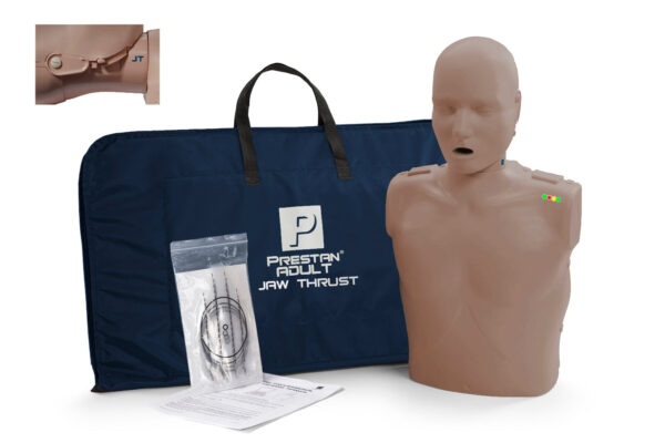 Manequim de RCP  Adulto Prestan Professional com Empurrão de Mandíbula e Feedback de RCP (Pele Escura) [SKU: PR00037D]